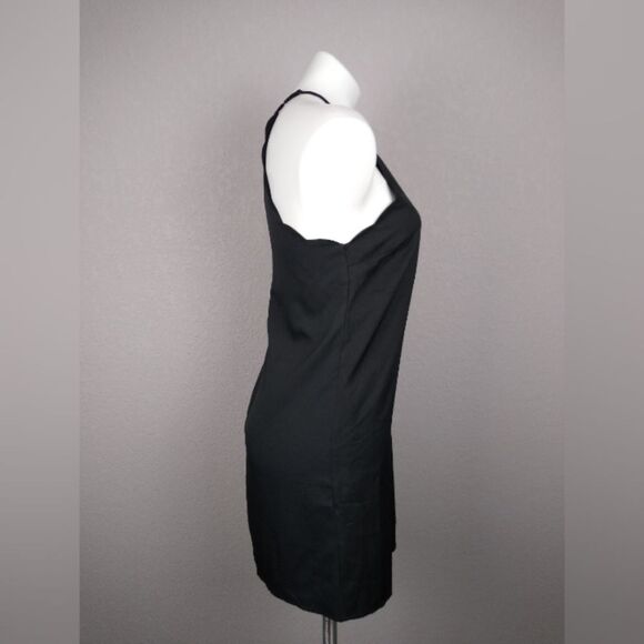 Lulus Scalloped Apron Neckline Black Dress NWT S - Picture 3 of 11